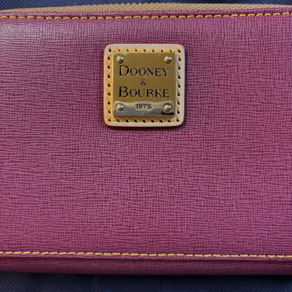 NEW Dooney & Bourke Shoulder Violet Saffiano Leather Satchel & Wallet Bag Tote - Picture 15 of 16